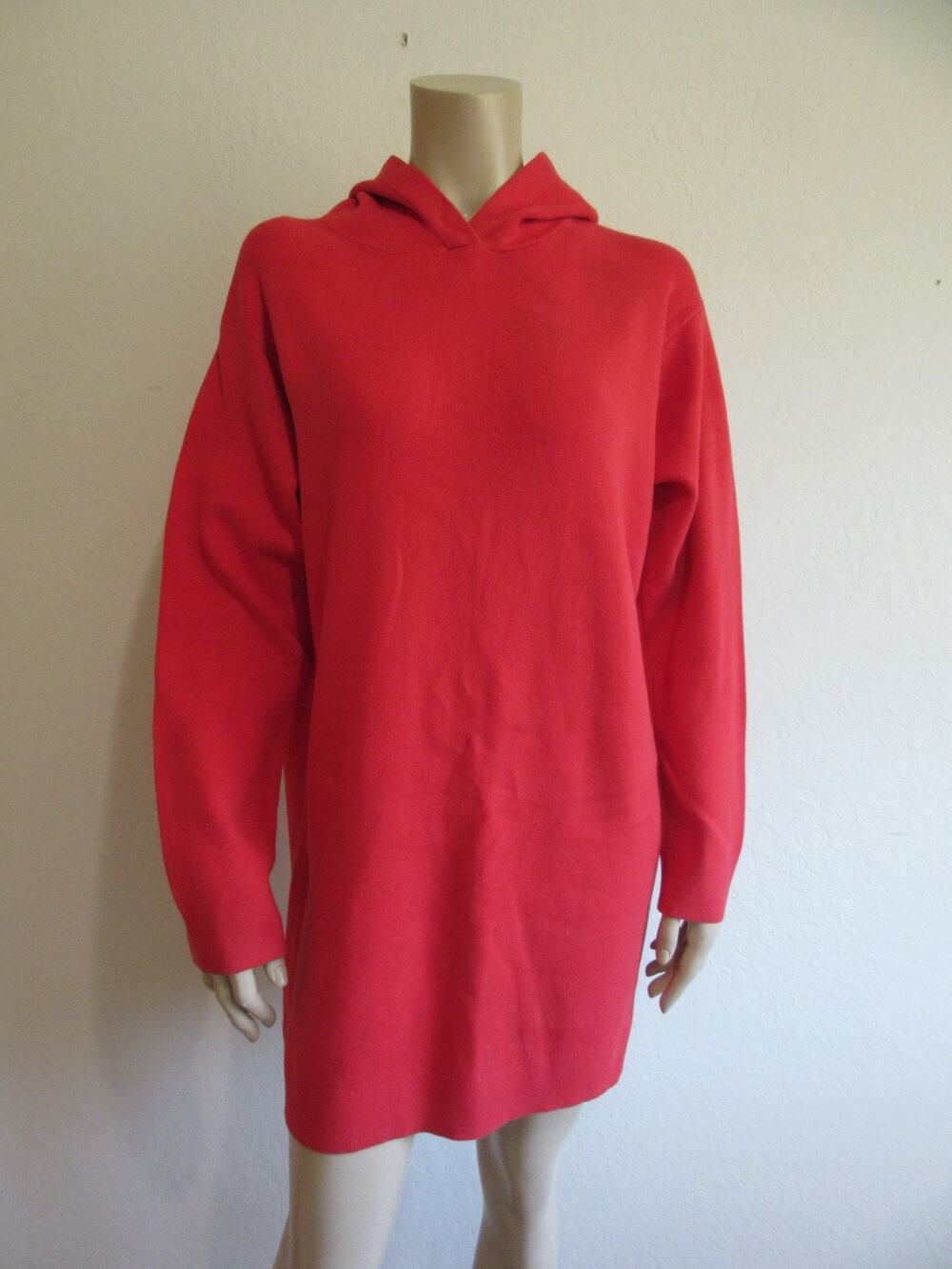 UNIQLO Red Long Pullover Mini M Dress Hoodie-CA